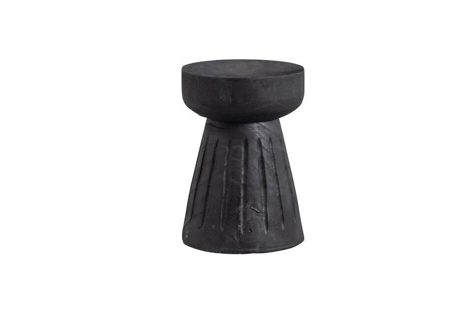 Sgabello Ø28x40 cm legno di paulonia nero Borre Woood