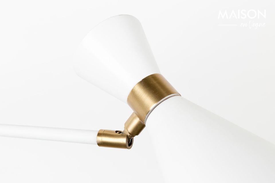 Made of both white painted aluminium and brass elements
