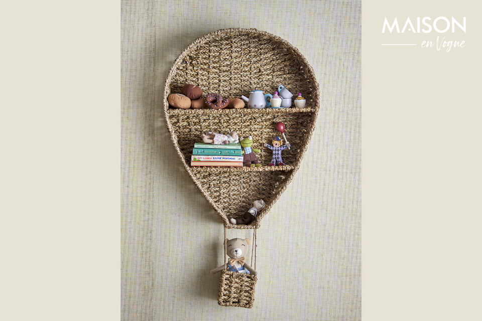 The Ditter Shelf by Bloomingville MINI is made of seagrass