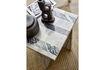 Miniature Side table 36x40 cm in brown marble Clea 3