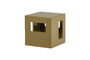 Miniature Side Table 40x40 cm MDF Honey Yellow Modern Clipped