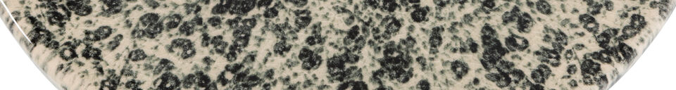 Material Details Side Table 43x35 cm Ceramic Dark Grey Fleck