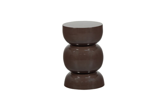 Side table 46x30x30 cm Metal Dark brown BRENO Clipped