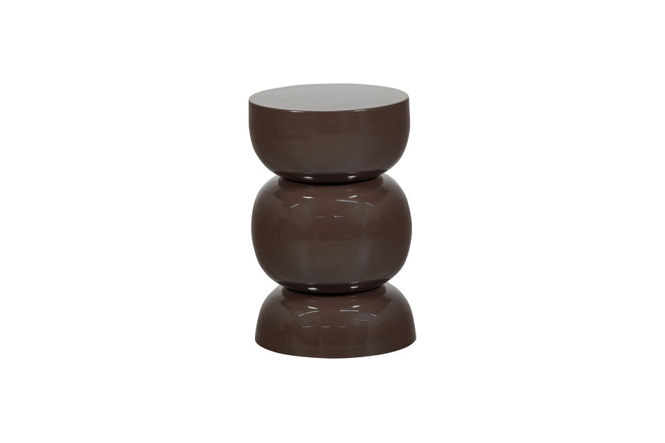 Side table 46x30x30 cm Metal Dark brown BRENO Woood