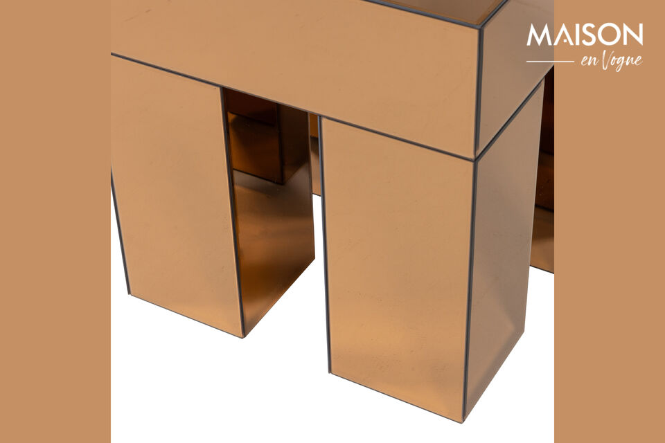Due to the combination of brown with mirror glass