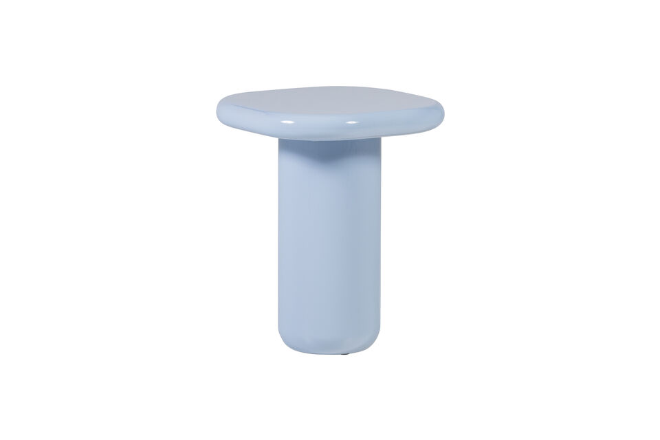 Side table 61x50 cm light blue gloss MDF Zava Woood