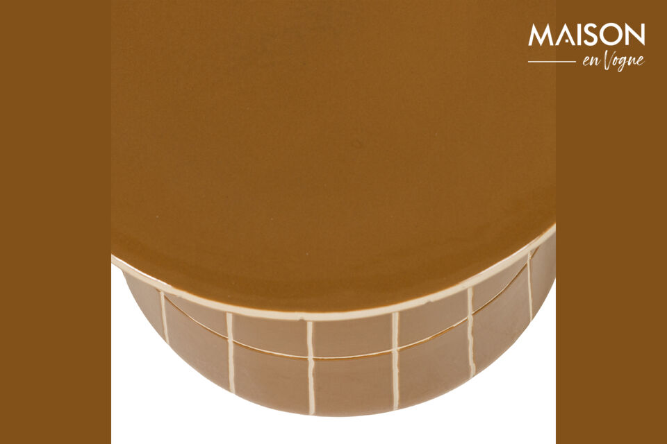 The honey-yellow color adds warmth to any space and fits beautifully with various interior styles