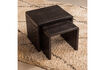 Miniature Side tables set of 2 recycled teak black WILLA 3