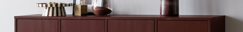 Material Details Sideboard 200 cm Pine Burgundy Red Merel