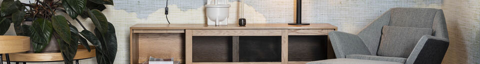 Materialbeschreibung Sideboard aus beigem Holz Hardy