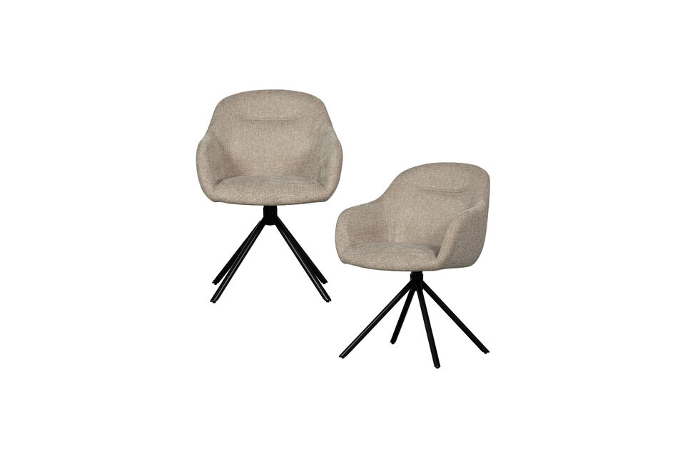 Silla de comedor c&oacute;moda Tapizada con una elegante tela tejida Reflejos y brillo lujosos H 80