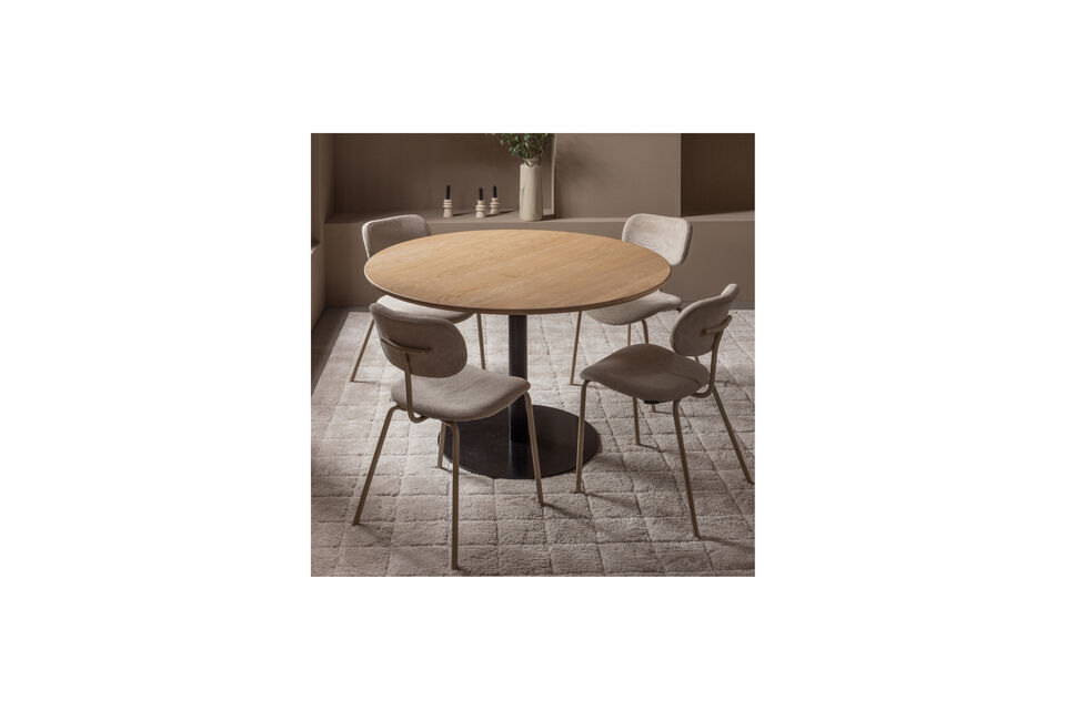 Silla de comedor moderna Diseño esbelto con base de metal Tapizado en tela de pana mate H 93 cm x