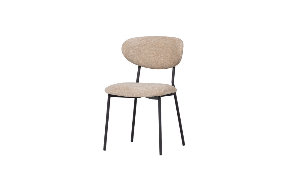 Silla de comedor chenilla natural KJELD Woood
