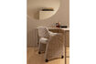 Miniatura Silla de comedor con ruedas tela gris Lyric 2