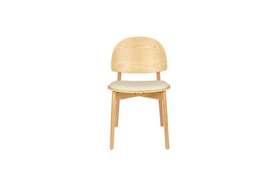 Silla de comedor de madera de haya y tela natural Sunrise