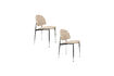 Miniatura Silla de comedor de poliéster beige y metal plateado Sunrise 6