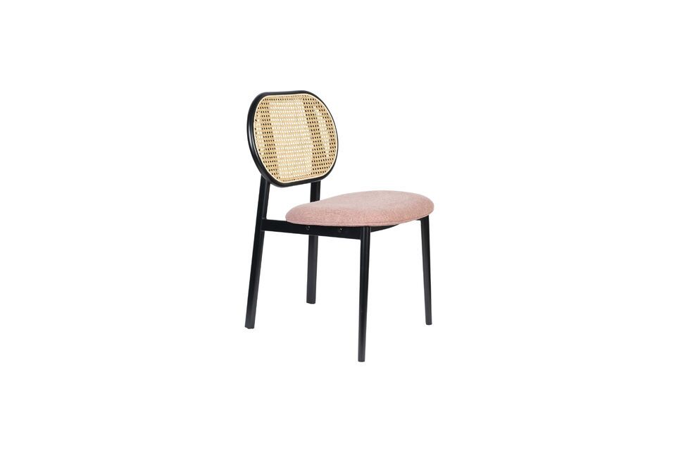 Silla de comedor de ratán rosa Spike Zuiver