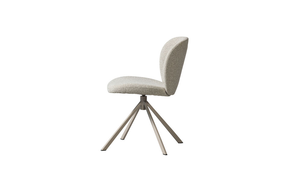 Chaise de salle a manger Femke avec base pivotante Rembourrage en tissu boucle souple (100% PES)