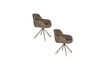 Miniatura Silla de comedor giratoria de poliéster marrón Toye 7