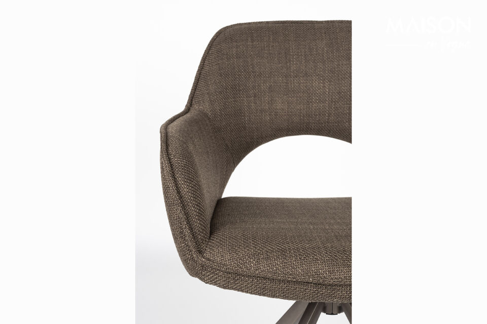 Silla de comedor giratoria de poliéster marrón Toye - 9