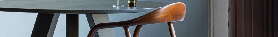 Descriptivo Materiales  Silla de comedor madera de haya y terciopelo marrón Bran
