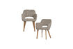 Miniatura Silla de comedor pata madera tela natural MURAT 3