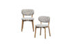 Miniatura Silla de comedor tela natural y madera UDAR 4