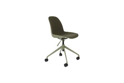 Silla de oficina con ruedas de tela verde Albert Kuip