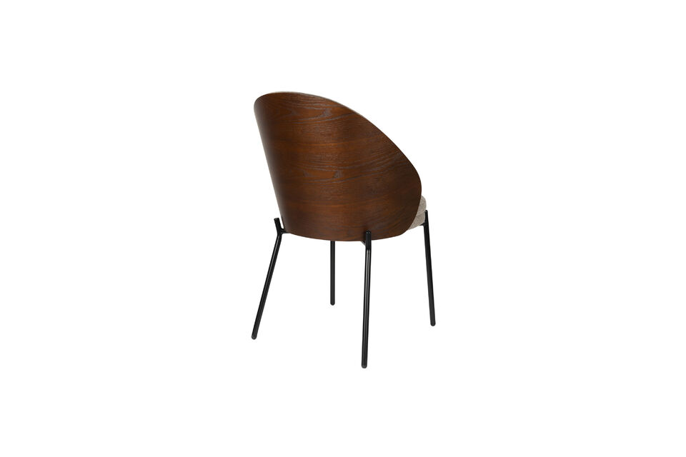 Silla de tela beige Rodin - 7