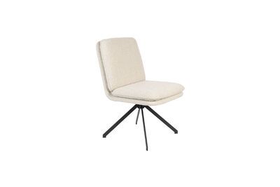 Silla giratoria de tela blanca Tyler