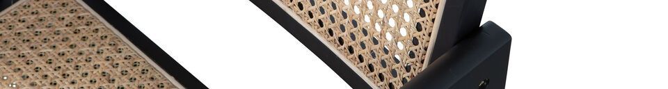 Descriptivo Materiales  Silla Gunn de ratán y madera negra