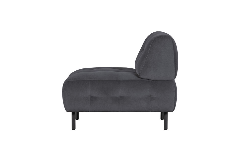 Cómodo sillón sin reposabrazos Tapizado en terciopelo lavado (80% poliéster / 20% algodón)