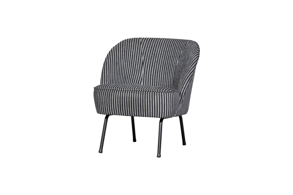 Sillón a rayas negro/gris Vogue Woood