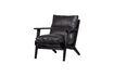 Miniatura Sillón cuero y madera de acacia Negro HOUSTON 1