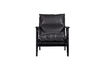 Miniatura Sillón cuero y madera de acacia Negro HOUSTON 4