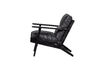Miniatura Sillón cuero y madera de acacia Negro HOUSTON 5