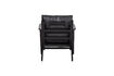 Miniatura Sillón cuero y madera de acacia Negro HOUSTON 6
