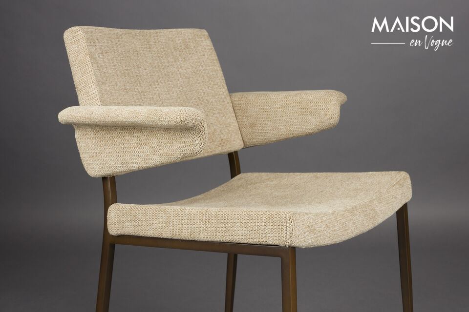 Sillón de comedor en tela beige Portland - 7