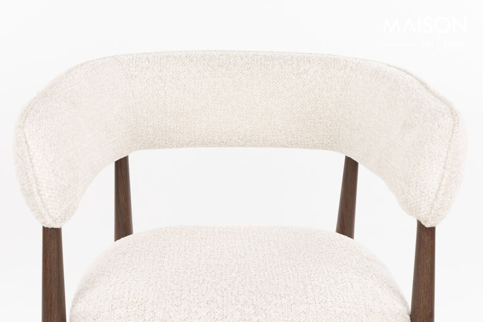 Sillón de comedor en tela beige Stanley - 6