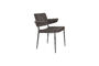 Miniatura Sillón de comedor en tela gris Portland Clipped