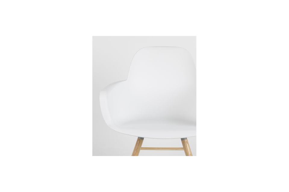 Sillón de polipropileno blanco y madera Albert Kuip - 9