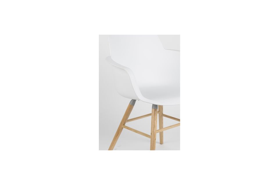Sillón de polipropileno blanco y madera Albert Kuip - 10