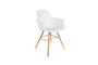 Miniatura Sillón de polipropileno blanco y madera Albert Kuip Clipped