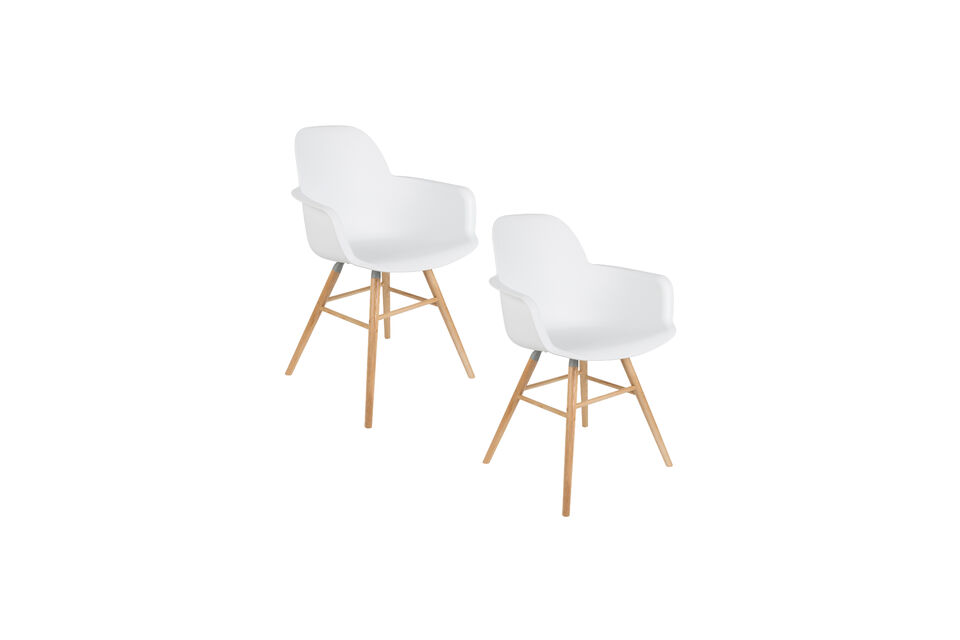 Sillón de polipropileno blanco y madera Albert Kuip - 15