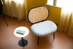 Miniatura Sillón de salón de madera y tela gris spike 13