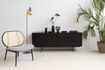 Miniatura Sillón de salón de madera y tela gris spike 15