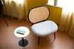 Miniatura Sillón de salón de madera y tela gris spike 2