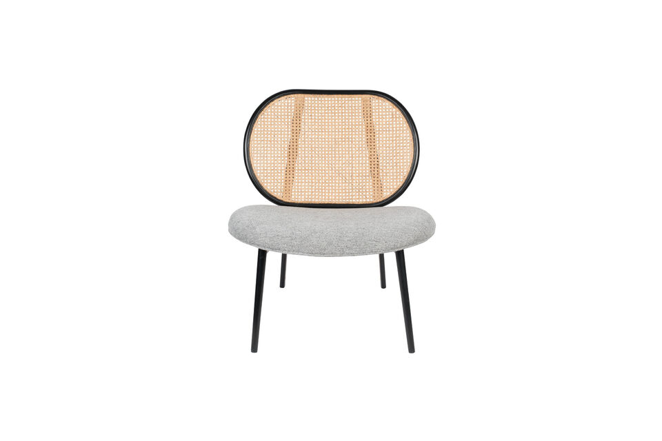 Sillón de salón de madera y tela gris spike - 17