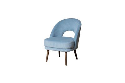 Sillón de tela azul Cyrus