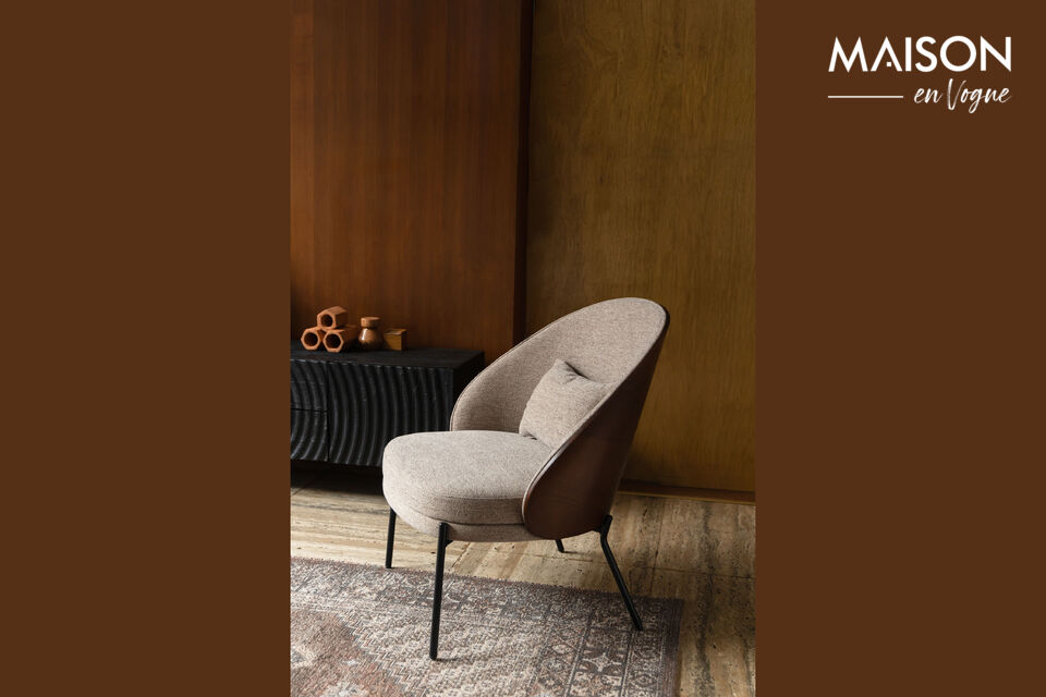 Sillón de tela beige Rodin - 9